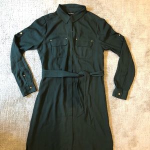 Green shirt dress